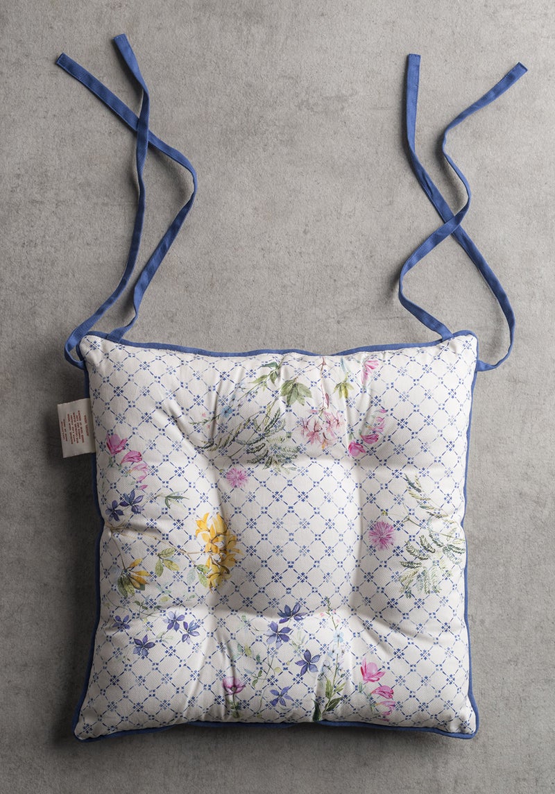 Maison d' Hermine Chair Pads for Dining Chairs Cotton Outer Fabric and Poly Filling 16"x16" Patio Seat Cushions for Furniture with Ties Home Chair Party Hall Farmhouse (Faience, Pack of 2) - Image 2